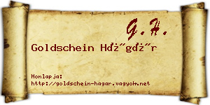 Goldschein Hágár névjegykártya